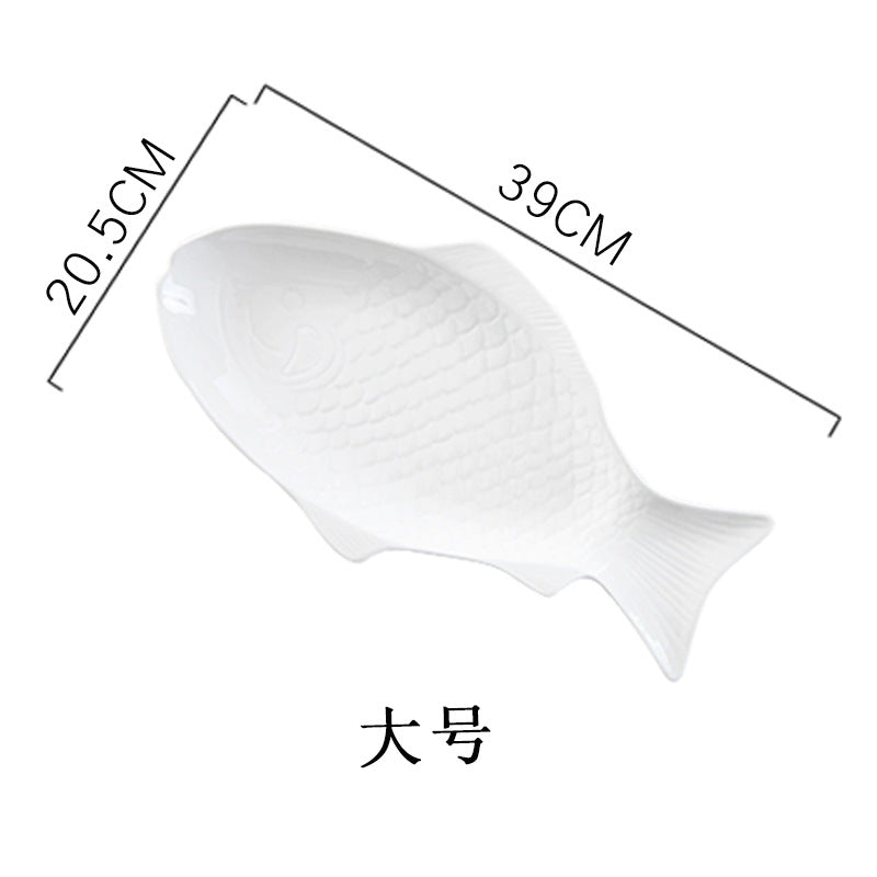 Japanese-style dinner plates, food plates, fish plates, ceramic home use, new creative personalized commercial restaurant popular steamed fish plate