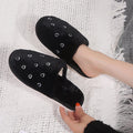 2024 women's winter slippers - warm, indoor, full-coverage, couple's style, fleece-lined, thick-soled, heart-shaped toe, plush slippers for home comfort