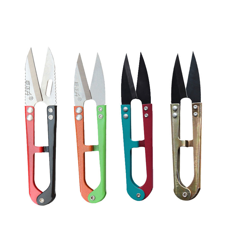 Juzhengsheng yarn scissors cross stitch clothing tailor U-shaped thread scissors small scissors spring yarn scissors household trimming scissors
