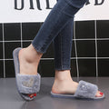 2024new arrivalstuffed slippers women's one-line heattechk-style home confinement shoes indoor and outdoor flat heel women's cotton slippers