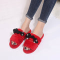 European and american new rhinestone furry slippers women's cross-border one-strap bow indoor ladies slippers autumn and winter furry slippers