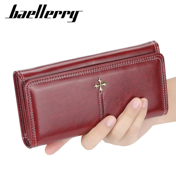 Women's wallet long baellerry  European and American multi-card zipper wallet large-capacity retro clutch bag
