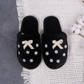 New arrivalfall and winterflowerbows cotton slippers women's home stuffed slippers one piece drop shipping baotou cotton slippers