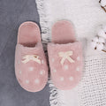 New arrivalfall and winterflowerbows cotton slippers women's home stuffed slippers one piece drop shipping baotou cotton slippers