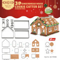 Factory direct new arrival: 3d stainless steel cookie cutter set - christmas gingerbread house 10-piece baking tool kit