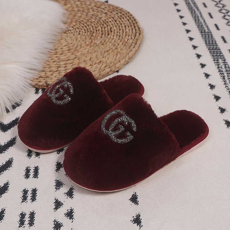 2024 fashion new plush cotton slippers women's home comfort warm cotton slippers home cotton slippers factory direct