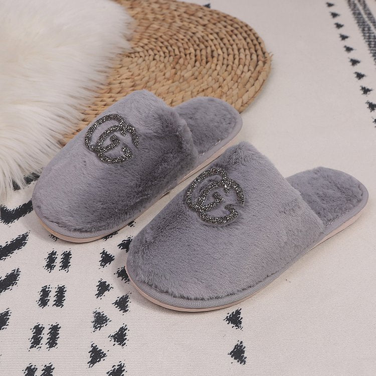 2024 fashion new plush cotton slippers women's home comfort warm cotton slippers home cotton slippers factory direct