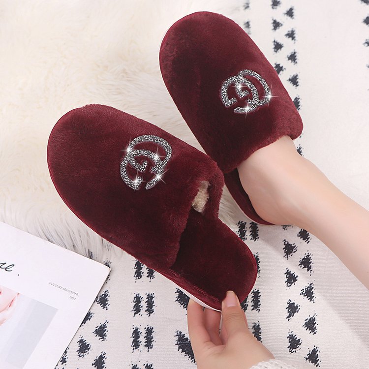 2024 fashion new plush cotton slippers women's home comfort warm cotton slippers home cotton slippers factory direct