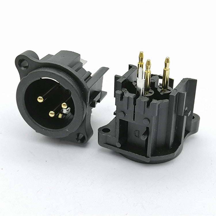 Gold-plated 3-core Kanon socket 3-core balanced Canon XLR stage lighting mixer microphone Caron seat straight foot