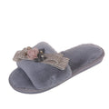 2024 light wind new arrival open slippers one word heattech women's fur slippers fall and winterfashiontrendy street cotton slippers