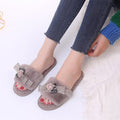 2024 light wind new arrival open slippers one word heattech women's fur slippers fall and winterfashiontrendy street cotton slippers