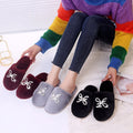 2024 new winter home cotton slippers indoor flat warm plush cotton slippers for men and women rhinestone toe cotton slippers