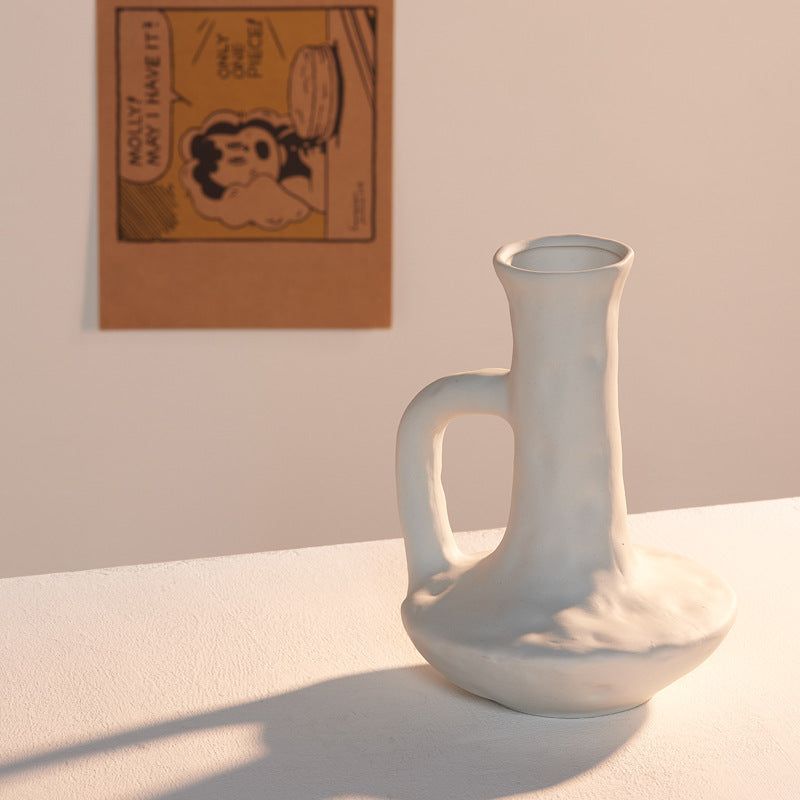 ins Nordic ceramic home ornaments, flower utensils, vases, flower arrangements, living room hydroponic photo props, retro handmade