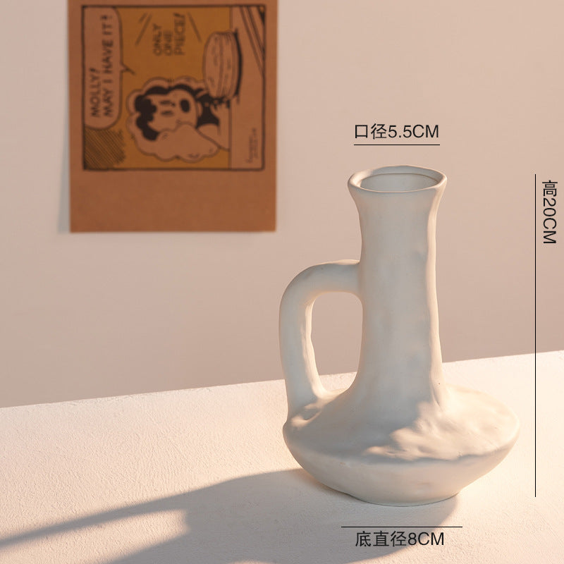 ins Nordic ceramic home ornaments, flower utensils, vases, flower arrangements, living room hydroponic photo props, retro handmade