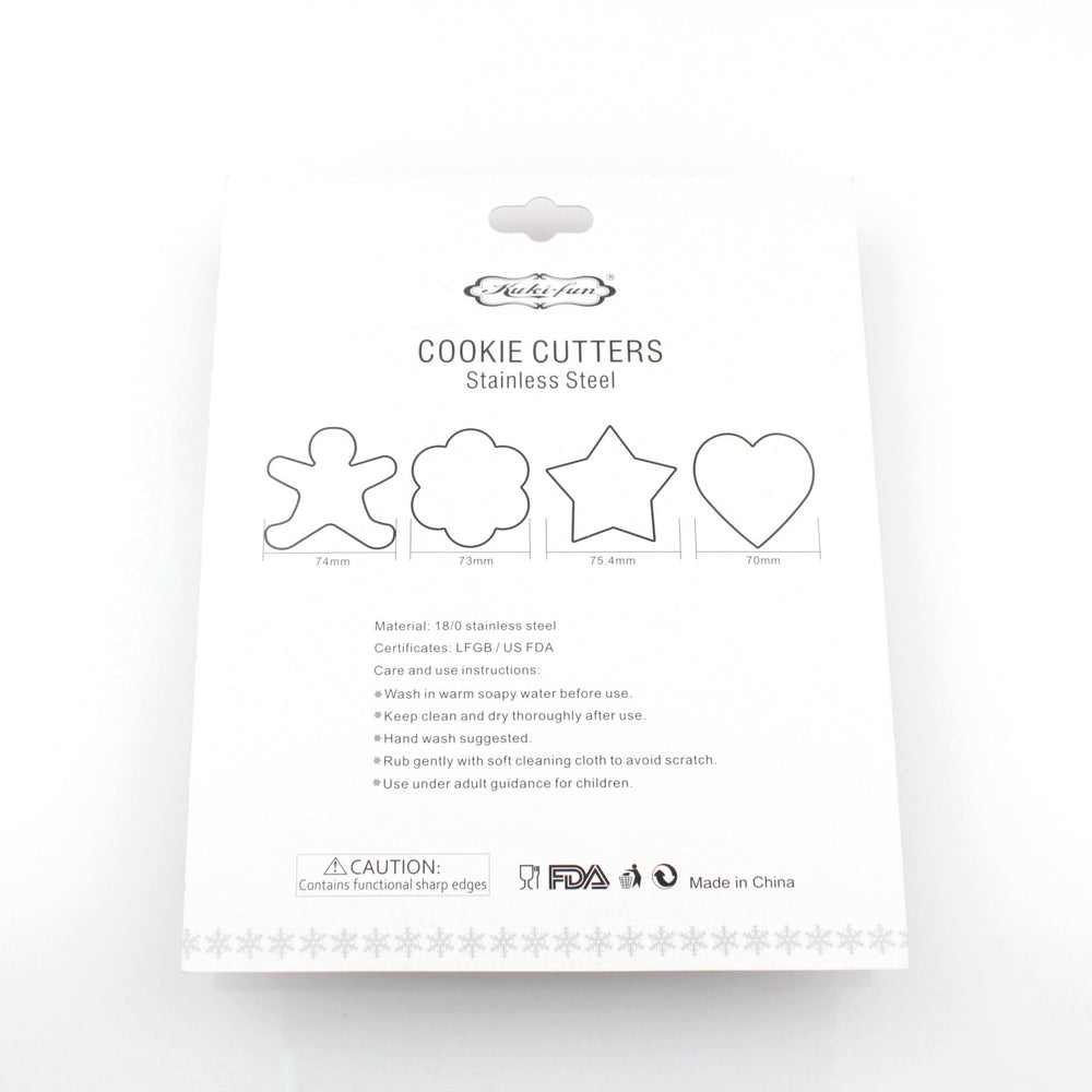 Ready-to-ship christmas stainless steel cookie cutter set - gingerbread man, plum blossom, heart-shaped baking tools & cake molds