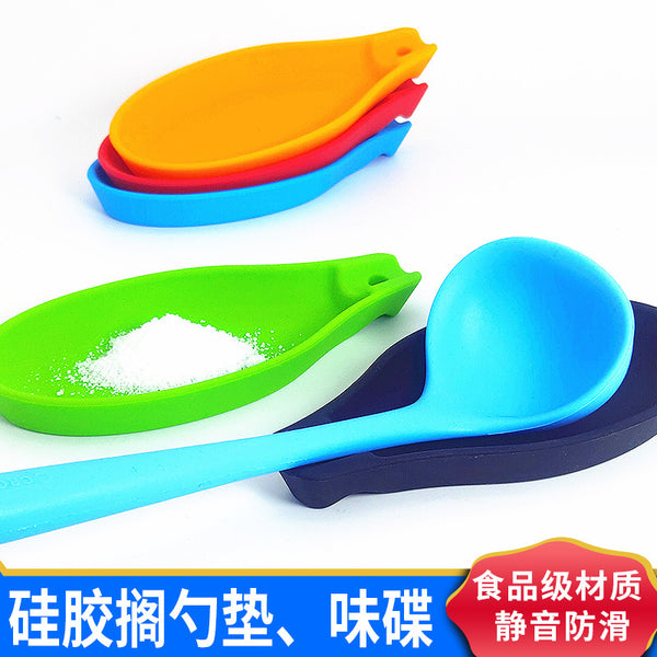Silicone spoon mat, new kitchen utensils mat, seasoning plate, non-oil food grade spoon bowl, soy sauce plate