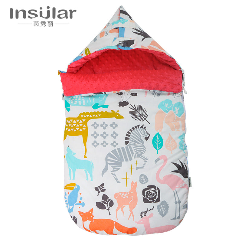Yinxiu large baby anti-surprise autumn and winter thickened sleeping bag dual-purpose newborn holding quilt baby bean blanket sleeping bag