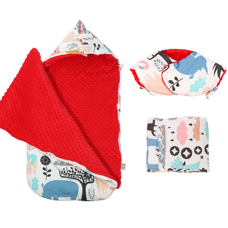 Yinxiu large baby anti-surprise autumn and winter thickened sleeping bag dual-purpose newborn holding quilt baby bean blanket sleeping bag