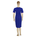 foreign trade clothing   african plus size women's clothing double color burnt flower cut out round neck dress