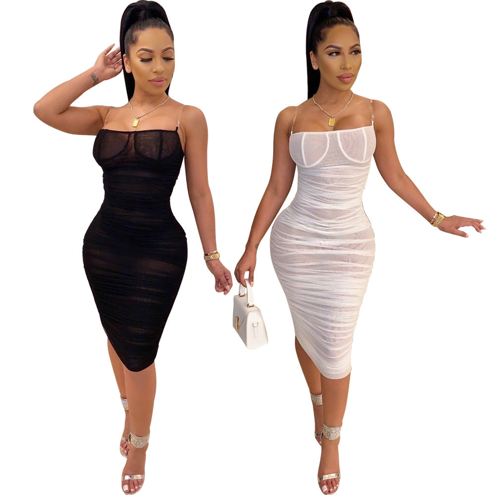 Spot! K8868 sexy, suspender, see-through mesh, dress nightclub clothes