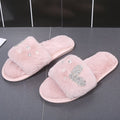 2024new arrivalstuffed slippers women's one-line heattechk-style home confinement shoes indoor and outdoor flat heel women's cotton slippers