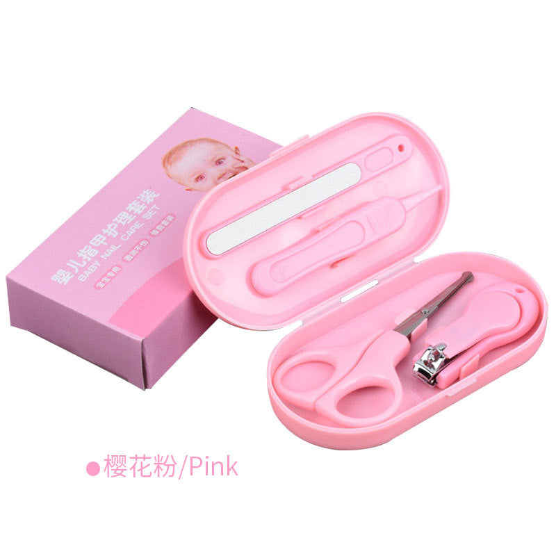 Factory baby nail clippers 4-piece set, infant nail scissors set, children's nail clippers set, nail care tool kit - in stock