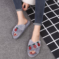 Furry slippers for women outwear 2024 autumn winternew arrivalpopularfashion rhinestone pineapple cross fur slippers ins trend