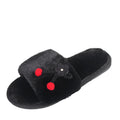 2024new arrival fur slippers women's fall and winter home women's shoes flats cherry outwear indoor one-line slippers stuffed slippers