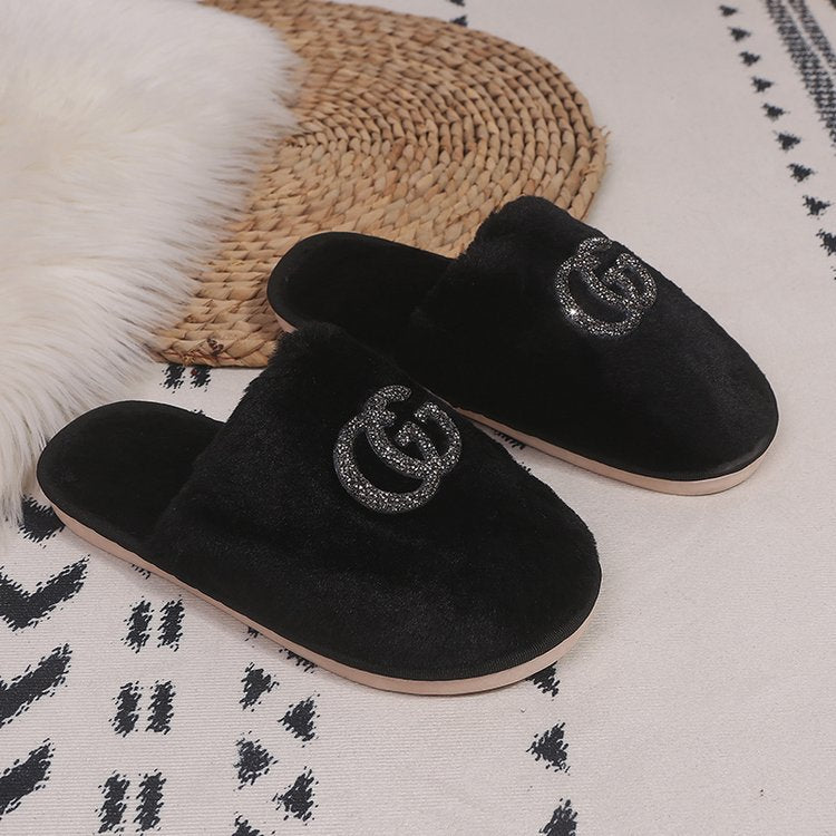 2024 fashion new plush cotton slippers women's home comfort warm cotton slippers home cotton slippers factory direct