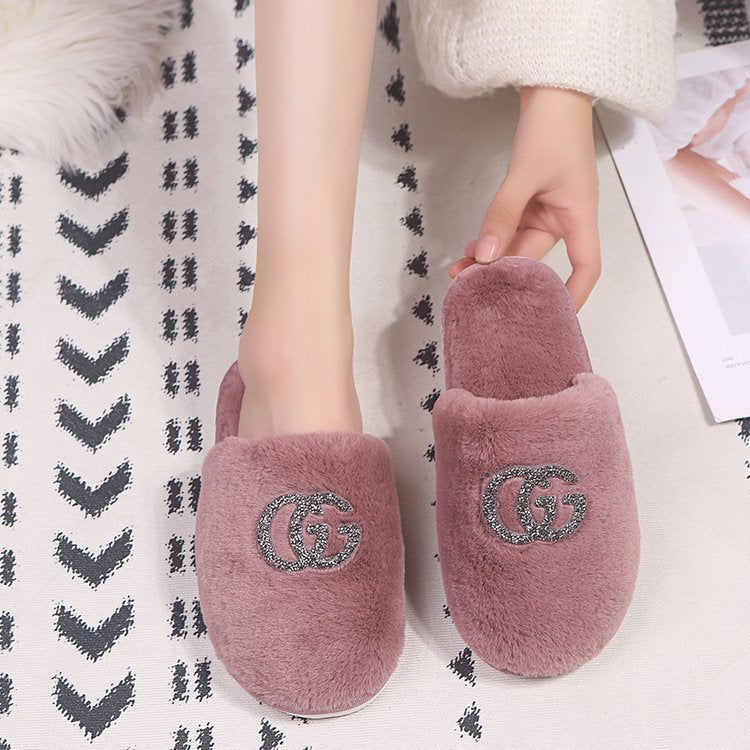 2024 fashion new plush cotton slippers women's home comfort warm cotton slippers home cotton slippers factory direct