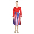 European and american cross-border e-commerce african plus size women's a-line skirt   striped flared skirt dress