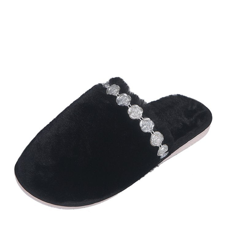 Fall and winternew arrivalflower cotton slippers for women winter home couple cotton slippers heattech all-inclusive confinement slippers manufacturer wholesale