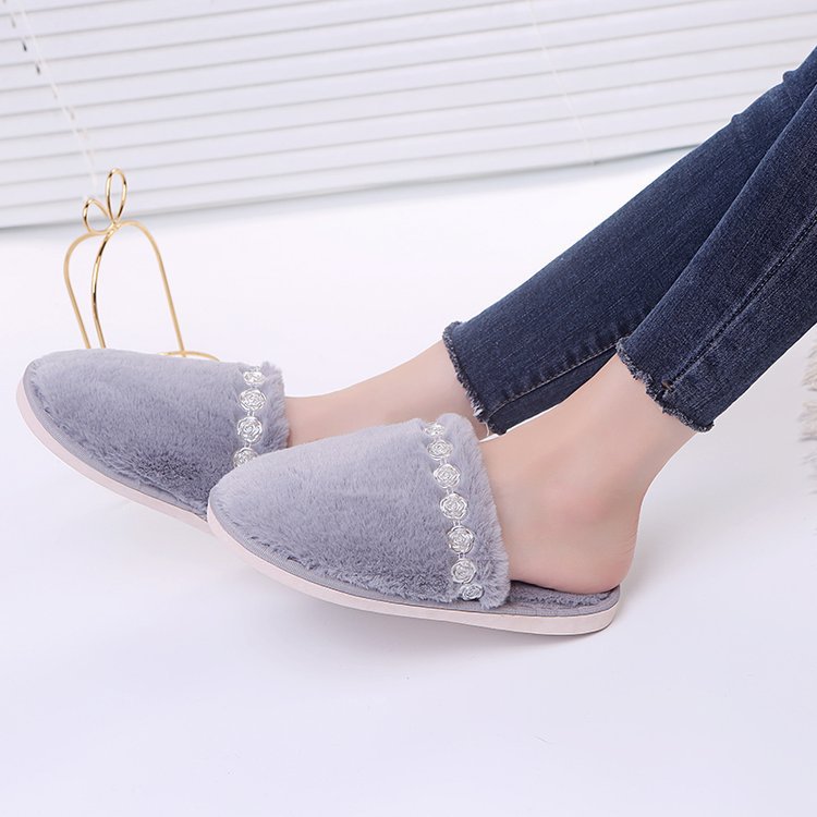 Fall and winternew arrivalflower cotton slippers for women winter home couple cotton slippers heattech all-inclusive confinement slippers manufacturer wholesale