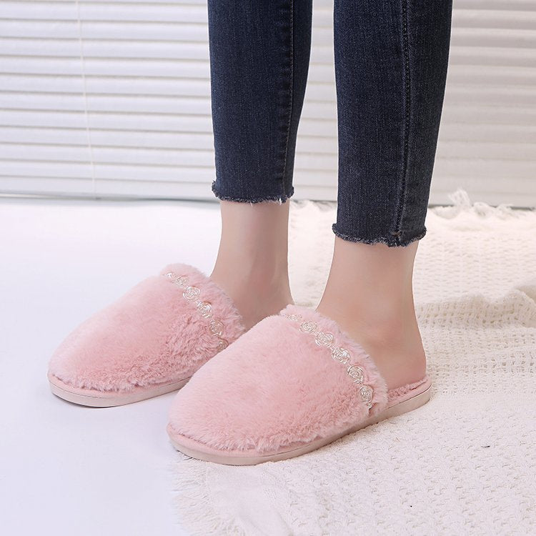 Fall and winternew arrivalflower cotton slippers for women winter home couple cotton slippers heattech all-inclusive confinement slippers manufacturer wholesale