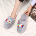 Casual fur ball couple cotton slippers winter men's and women's thickenedheattech slippers baotou fleece-lined plush cotton slippers wholesale