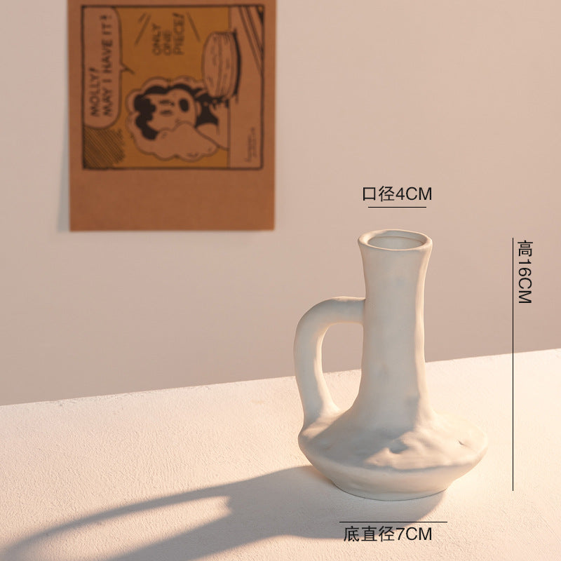 ins Nordic ceramic home ornaments, flower utensils, vases, flower arrangements, living room hydroponic photo props, retro handmade