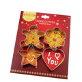 Ready-to-ship christmas stainless steel cookie cutter set - gingerbread man, plum blossom, heart-shaped baking tools & cake molds