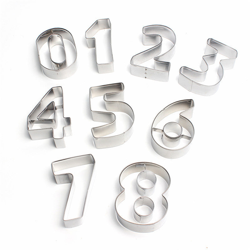 Wholesale large number 9-piece stainless steel cookie cutter set diy cake mold baking tools - in stock