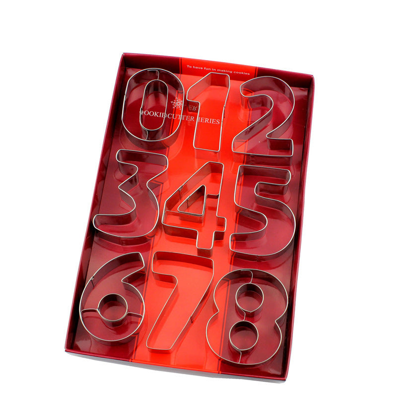 Wholesale large number 9-piece stainless steel cookie cutter set diy cake mold baking tools - in stock
