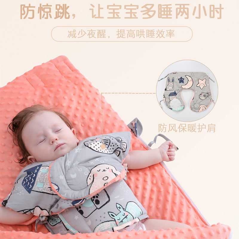 Yinxiu large baby anti-surprise autumn and winter thickened sleeping bag dual-purpose newborn holding quilt baby bean blanket sleeping bag