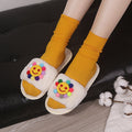 Korean designer cartoon plush home slippers - women's cute macaron warm cotton slippers - smiley face slippers
