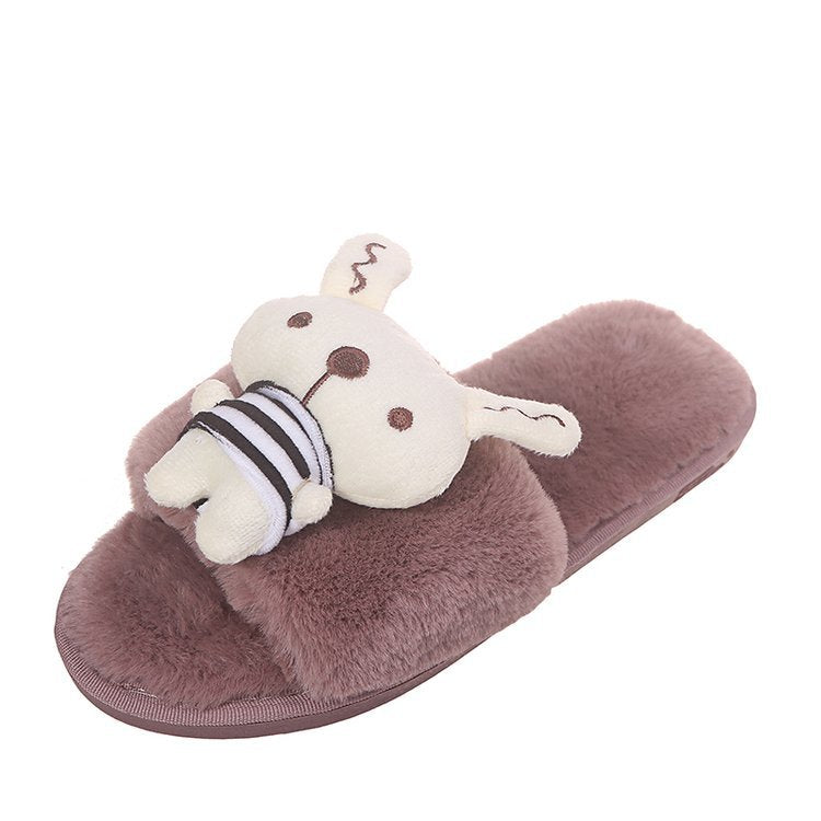 Winternew arrival women's cotton slippers rabbit family warm cartoon stuffed slippers one piece drop shipping indoor slippers