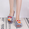 Cartoon kids' fuzzy slippers - unisex, parent-child, indoor, flat, warm, open-toe, plush slippers for autumn and winter