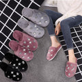2024 fall/winter new korean style rhinestone fuzzy slippers - trendy chic women's slippers for outdoor wear - dropshipping available