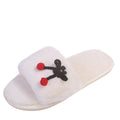 2024new arrival fur slippers women's fall and winter home women's shoes flats cherry outwear indoor one-line slippers stuffed slippers