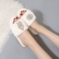 Ins cute girl heart smiley face stuffed slippers winter home daily use cotton slippers student slippers dropshipping
