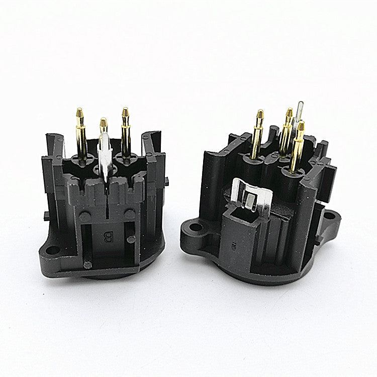 Gold-plated 3-core Kanon socket 3-core balanced Canon XLR stage lighting mixer microphone Caron seat straight foot