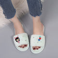 2024 women's cotton slippers - trendy couple style, home wear, floral design, warm & plush, korean style for boys, girls, and students