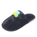 2024 fall/winter new arrivals: women's korean style minimalist cotton slippers with large bow – thickened, warm, and non-slip