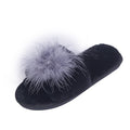 2024 new korean style women's cotton slippers - fashionable ostrich feather indoor/outdoor home slippers - autumn/winter women's warm slippers